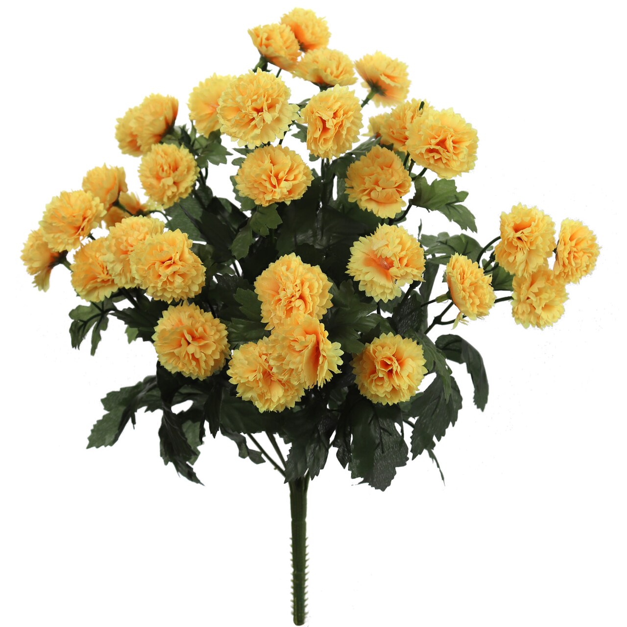 12-Pack: Yellow Mum Bush with 33 Lifelike Silk Flowers & Foliage - Ideal for Bouquets, Floral Arrangements, Home Decor & Seasonal Displays - Floral Home by Artificial Flowers